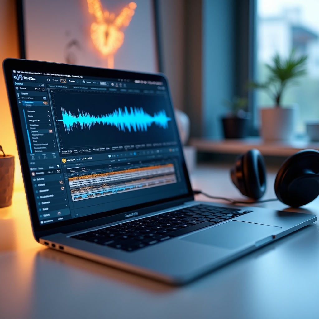 Edycja dźwięku w programie Audacity na ekranie komputera
